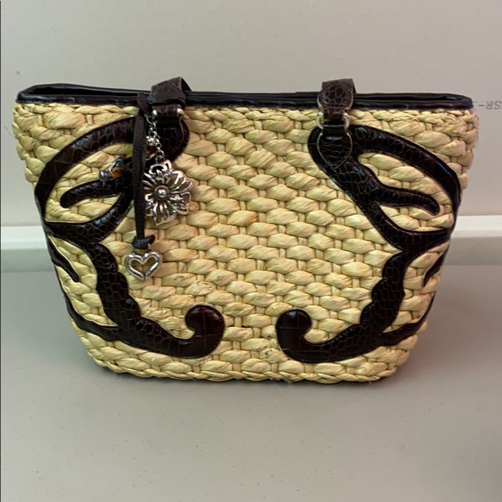 Brighton Butterfly Straw Tote Purse